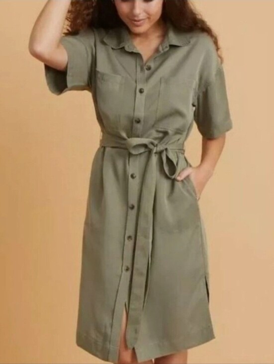 Marine Layer Dresses & Skirts - Marine Layer | Renata Dress Olive Green Belted Shirt Dress Size XL